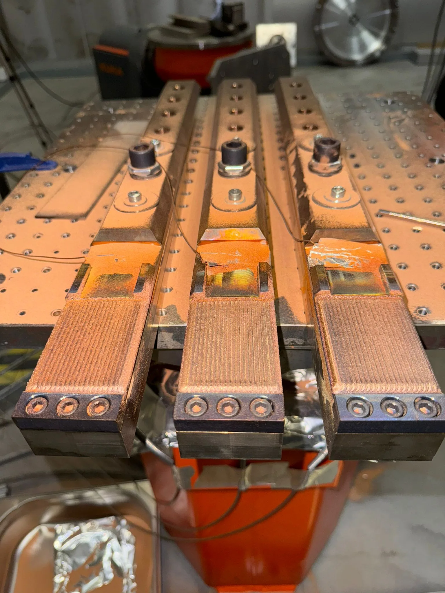 Turbo-generator rotor wedges after copper-alloy Laser Metal Deposition coating