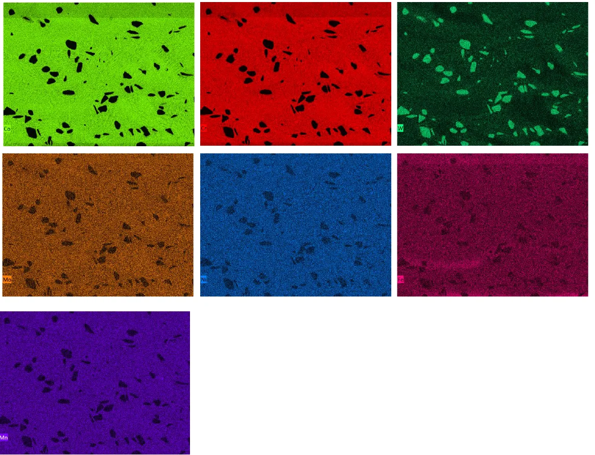EDX element maps from an LMD coating sample