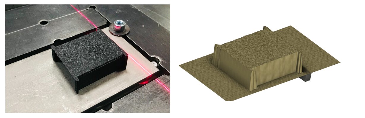Measured scanner profile compared with reconstructed geometry for LMD process development