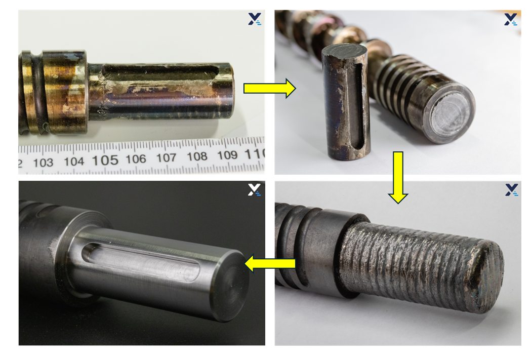 Industrial repair component visual for repair versus replacement decisions