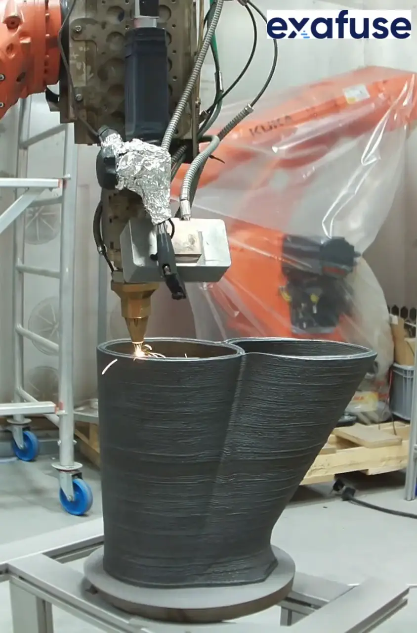 Speed-up video showing Laser Metal Deposition build-up of a Duisburg bridge node